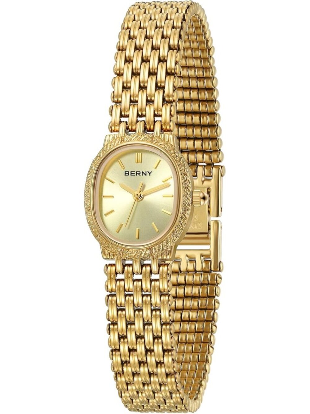 Women’s Vintage Gold Dainty Bracelet Jewelry Clasp Quartz Wristwatch